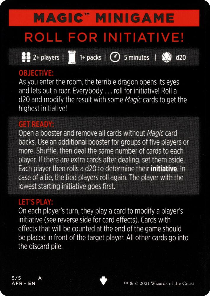 Magic Minigame: Roll for Initiative! - Adventures in the Forgotten Realms - Magic:  The Gathering - TCGplayer.com