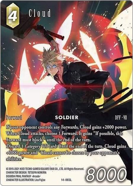 旧FFTCG クラウド 14-007S プレミアム Chapter.14 Cloud (Full Art) - Opus XIV: Crystal Abyss - Final Fantasy
