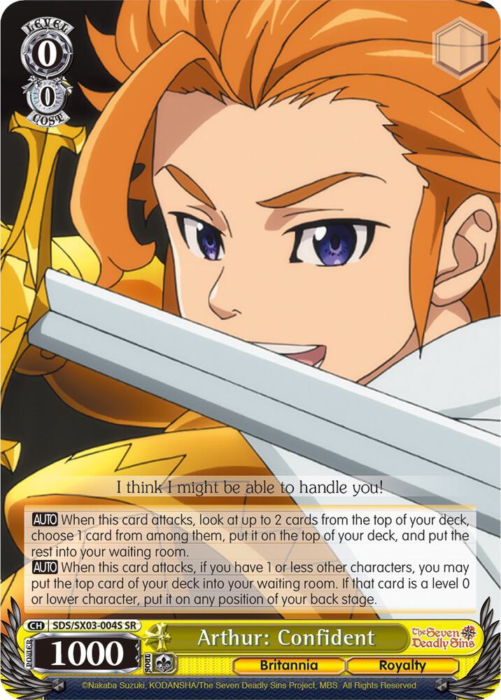 Arthur: Confident (SR) - The Seven Deadly Sins - Weiss Schwarz