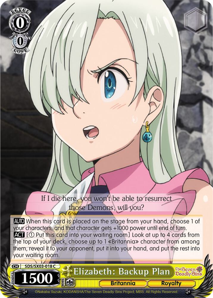 Elizabeth: Backup Plan - The Seven Deadly Sins - Weiss Schwarz