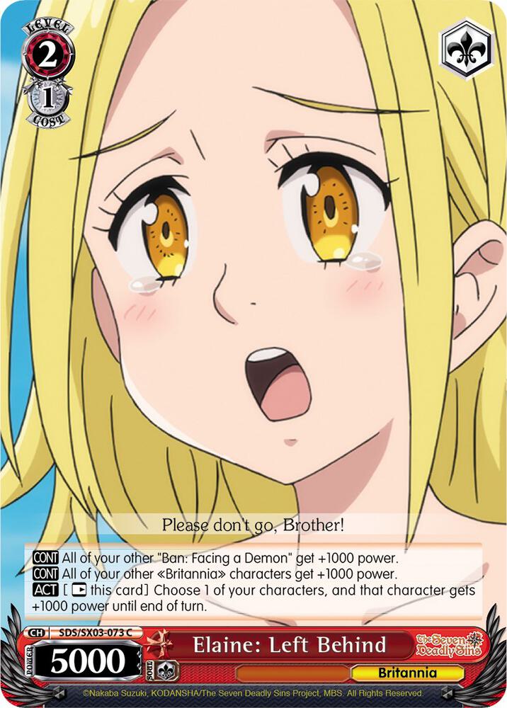 Elaine: Left Behind - The Seven Deadly Sins - Weiss Schwarz