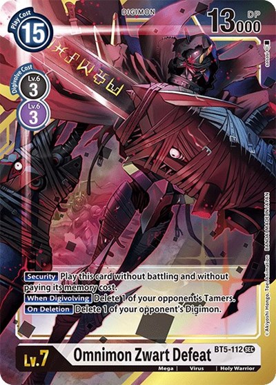 Omnimon Zwart Defeat (Alternate Art) Battle of Omni card price