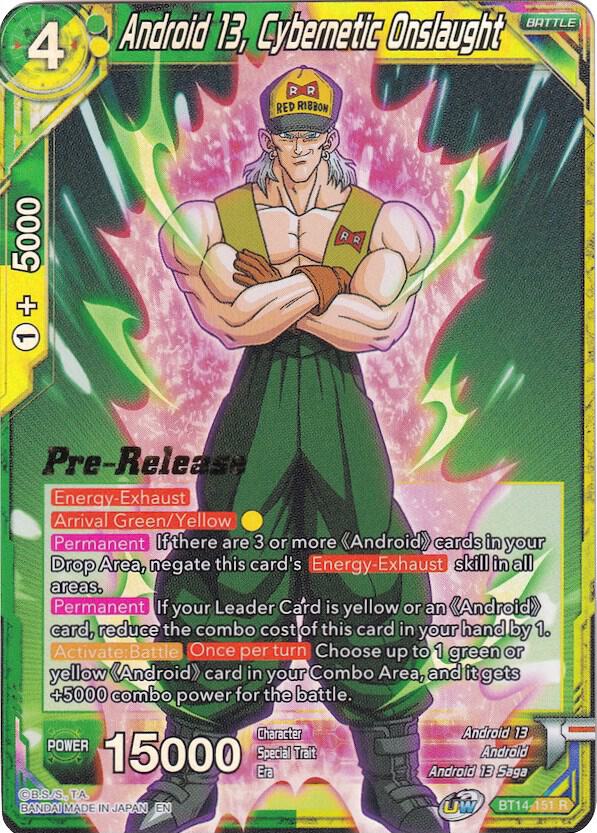Android 13, Cybernetic Onslaught #BT14-151 — Cross Spirits Pre-Release Cards