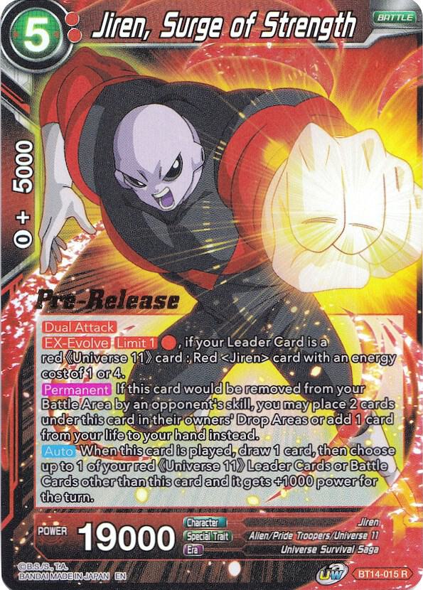 Jiren, Surge of Strength #BT14-015 — Cross Spirits Pre-Release Cards