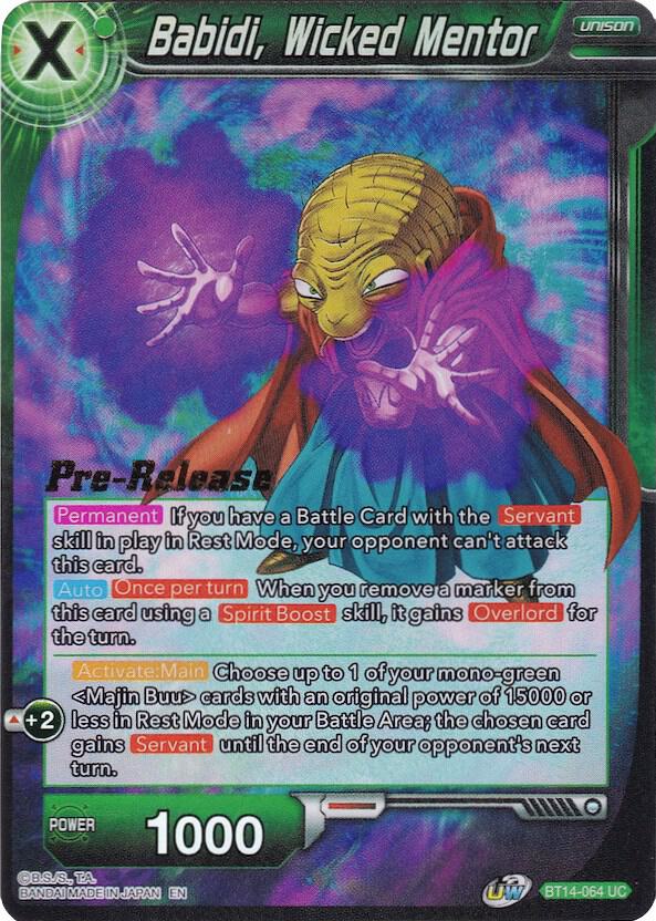 Babidi, Wicked Mentor #BT14-064 — Cross Spirits Pre-Release Cards