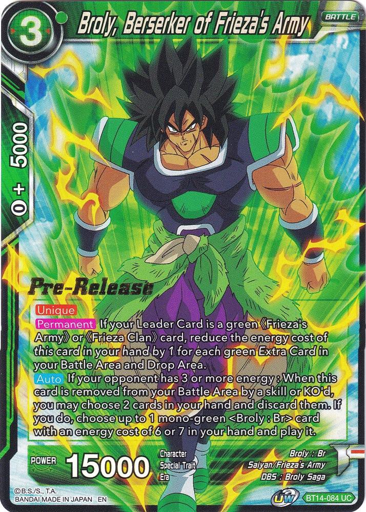 Broly, Berserker of Frieza's Army - Cross Spirits Pre-Release