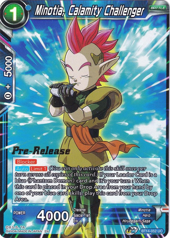 Minotia, Calamity Challenger #BT14-052 — Cross Spirits Pre-Release Cards