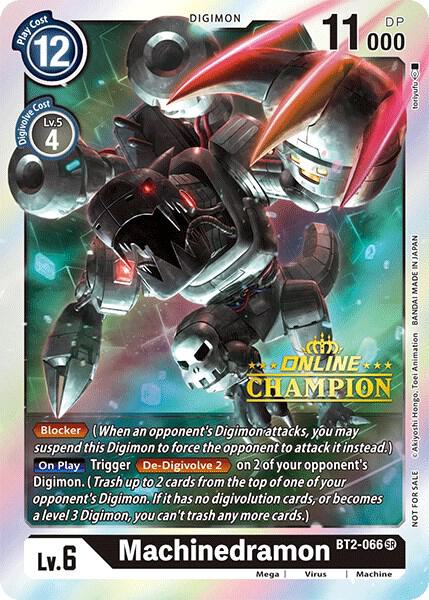 Machinedramon BT2 066 2021 Championship Online Regional Online Champion digimon card