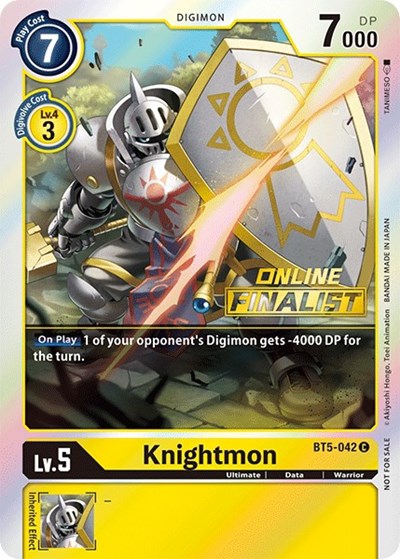 Knightmon - BT5-042 (2021 Championship Online Regional) [Online Finalist] Battle of Omni Promo Digimon card — value and price
