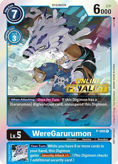 WereGarurumon - P-008 (2021 Championship Online Regional) [Online Finalist] Digimon Promotion Cards card price