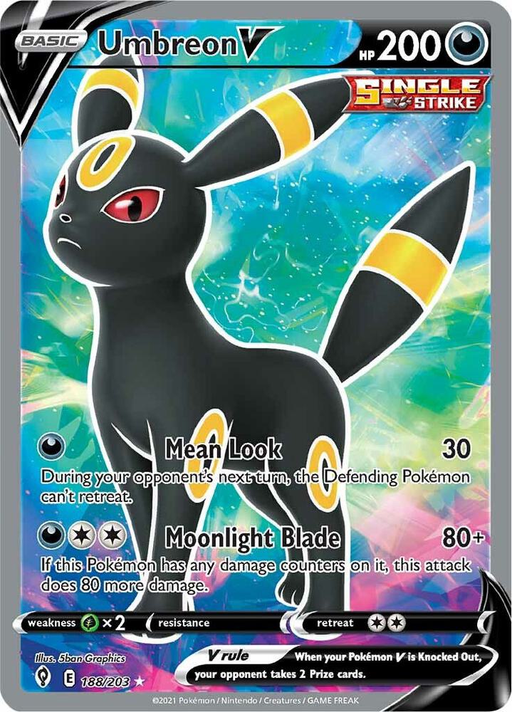 Umbreon VMAX Alternate Art Secret SWSH07 Evolving Skies Pokemon