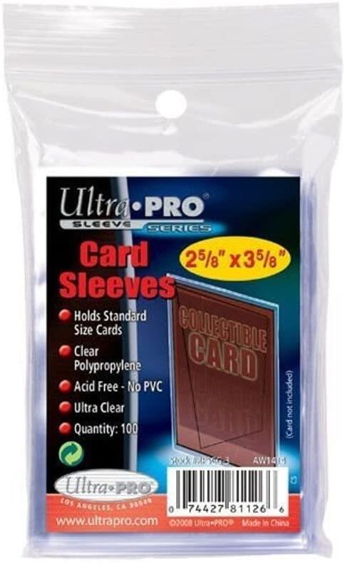 ultra pro card sleeves 2 5/8 x 3 5/8 Amazon.com: Ultra Pro 100 Pcs Soft Card Sleeves, 2 5/8 x 3 5/8-Inches Pack  of 1 (Package may vary) : Toys & Games main image 1