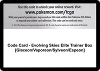 Code Card - Evolving Skies Elite Trainer Box [Glaceon/Vaporeon/Sylveon/Espeon] Pokemon card image