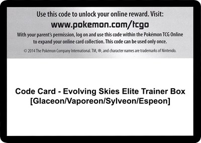 Code Card - Evolving Skies Elite Trainer Box [Glaceon/Vaporeon/Sylveon/Espeon]