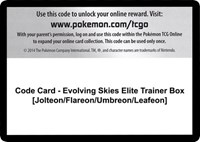 Code Card - Evolving Skies Elite Trainer Box [Jolteon/Flareon/Umbreon/Leafeon] Pokemon card image