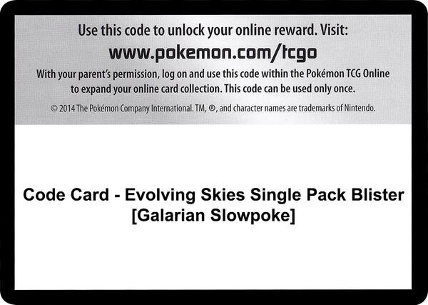 Code Card - Evolving Skies Single Pack Blister [Galarian Slowpoke]