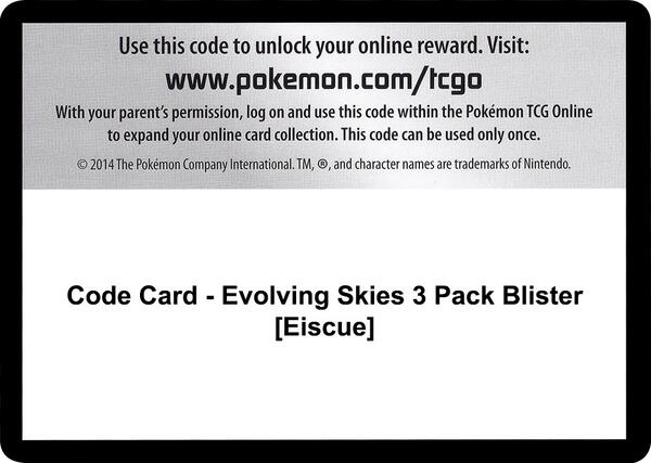 Code Card - Evolving Skies 3 Pack Blister [Eiscue]