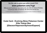 Code Card - Evolving Skies Pokemon Center Elite Trainer Box [Glaceon/Vaporeon/Sylveon/Espeon] Pokemon card image