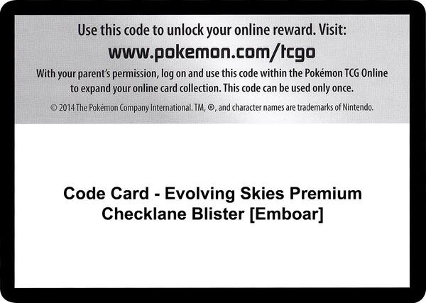 Code Card - Evolving Skies Premium Checklane Blister [Emboar]