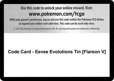 Code Card - Eevee Evolutions Tin [Flareon V]