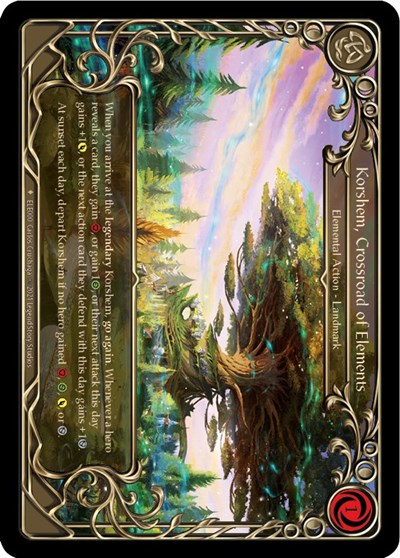 Korshem, Crossroad of Elements — 1st Edition Cold Foil Tales of Aria Fabled Flesh and Blood card — value and price