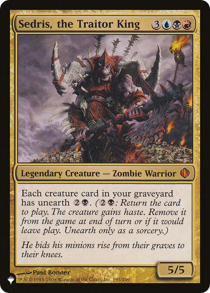 Sedris, the Traitor King #ALA-193 — The List