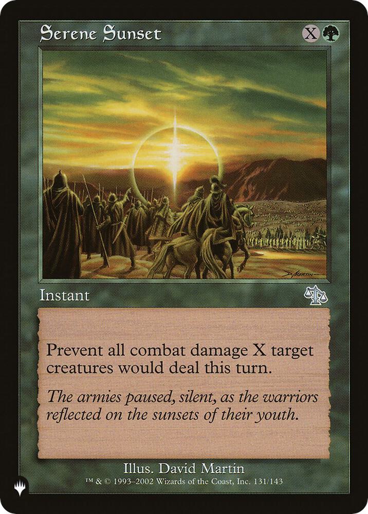 Serene Sunset #JUD-131 — The List