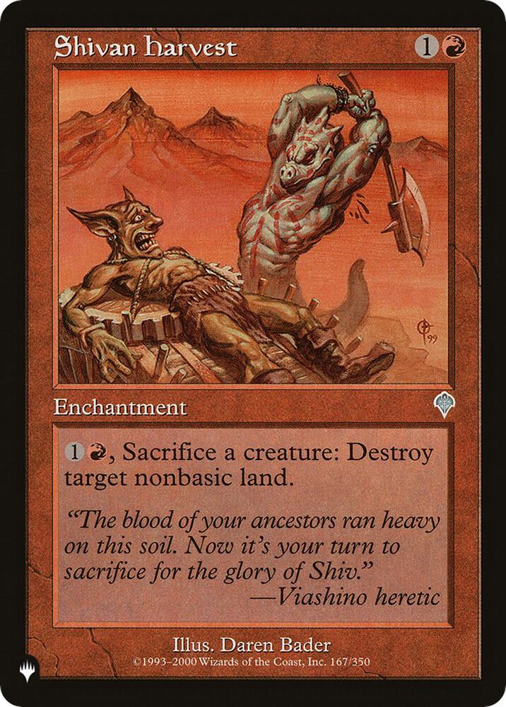 Shivan Harvest #INV-167 — The List