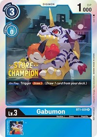 Gabumon - BT1-029 (Store Champion) - Release Special Booster 1.0 - Digimon card