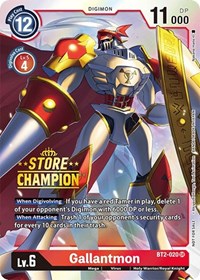 Gallantmon - BT2-020 (Store Champion) - Release Special Booster 1.0 - Digimon card