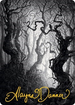 Forest Art Card 80 81 Gold Stamped Signature