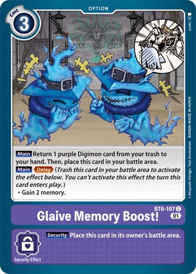 Glaive Memory Boost! – Double Diamond #BT6-107 C Digimon Card Game card