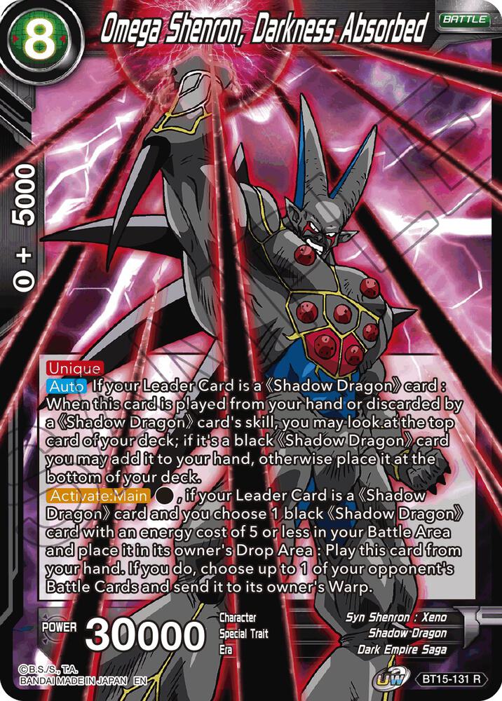 Omega Shenron, Darkness Absorbed - Saiyan Showdown - Dragon Ball