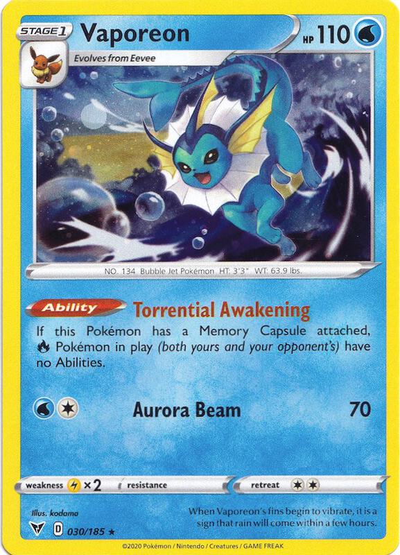 Vaporeon - 030/185 (Cosmos Holo) 030/185 from Miscellaneous Cards & Products