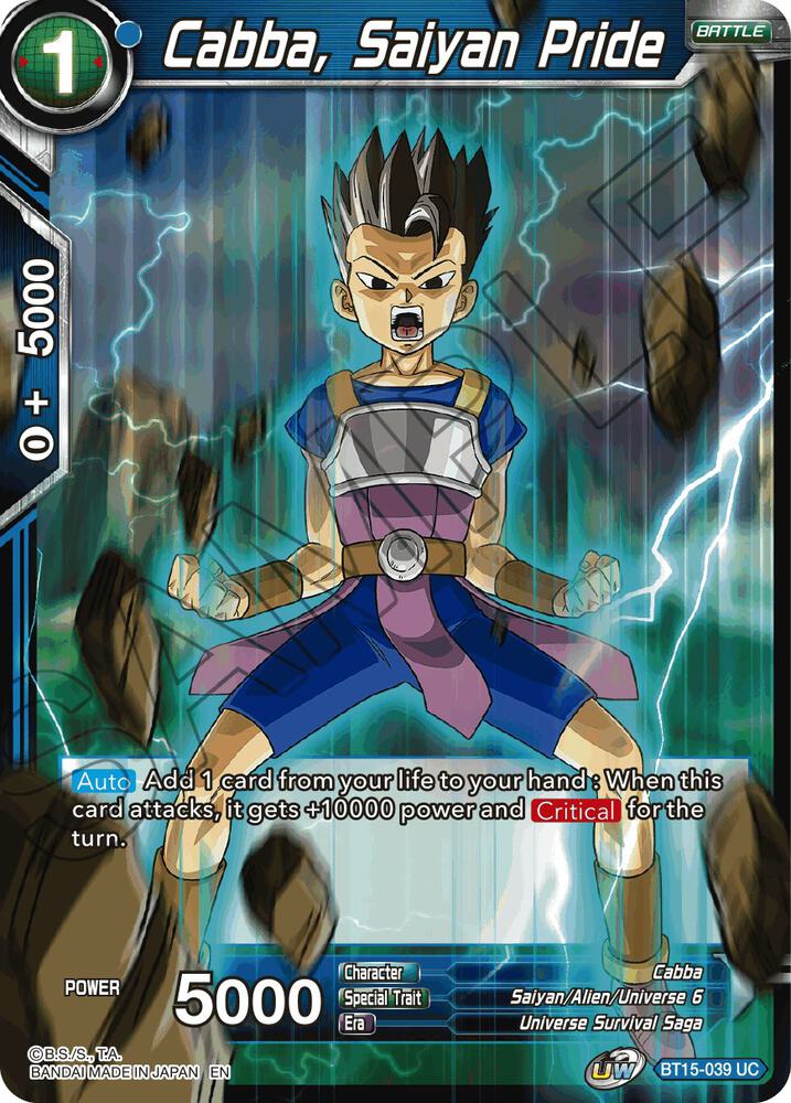 Cabba, Saiyan Pride - Saiyan Showdown - Dragon Ball Super: Masters
