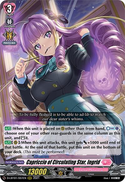 Capriccio of Circulating Star, Ingrid - D-LBT01: Lyrical Melody - Cardfight  Vanguard - TCGplayer.com