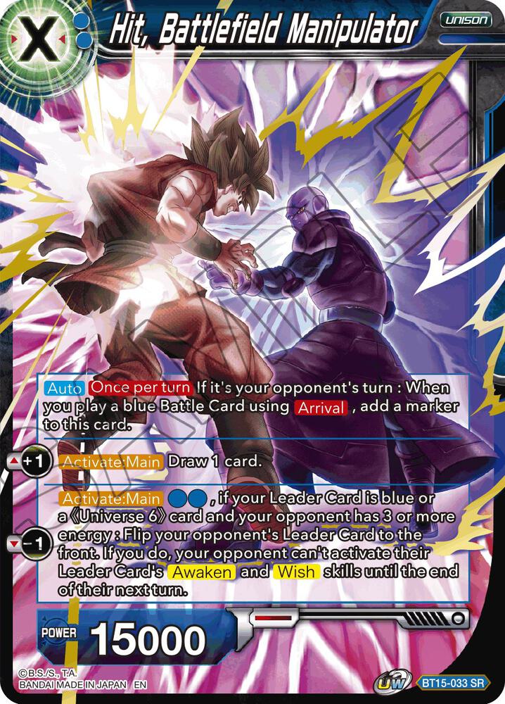 Hit, Battlefield Manipulator - Saiyan Showdown - Dragon Ball Super