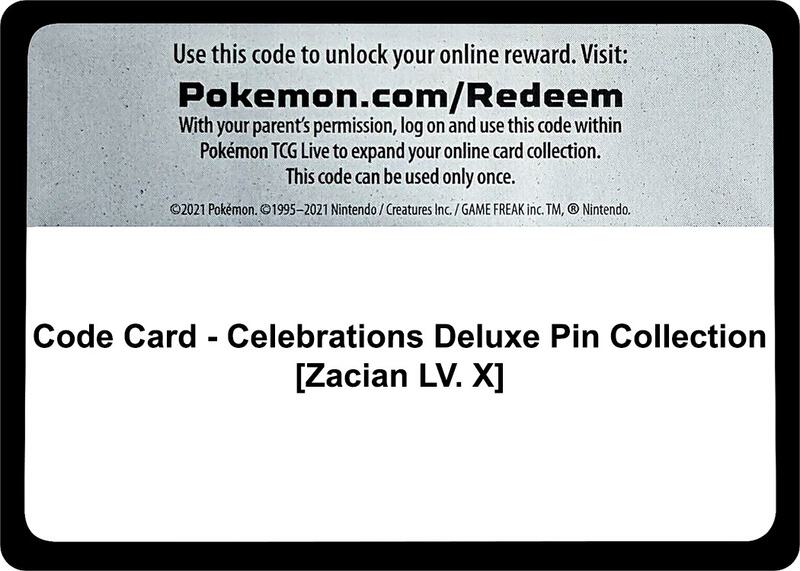 Code Card - Celebrations Deluxe Pin Collection [Zacian LV. X]  from Celebrations