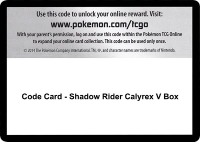 Code Card - Shadow Rider Calyrex V Box