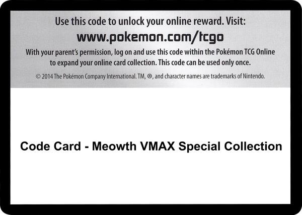 Code Card - Meowth VMAX Special Collection