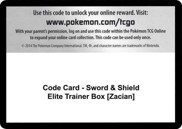 Code Card - Sword & Shield Elite Trainer Box [Zacian]
