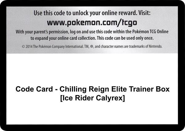 Code Card - Chilling Reign Elite Trainer Box [Ice Rider Calyrex]