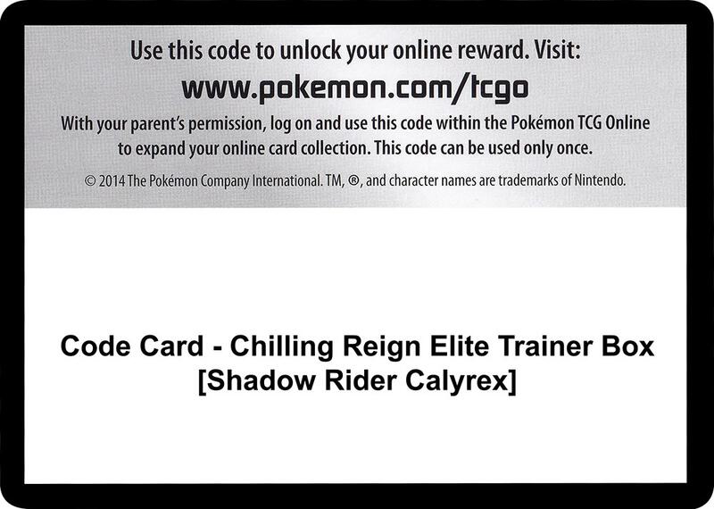 Code Card - Chilling Reign Elite Trainer Box [Shadow Rider Calyrex]  from SWSH06: Chilling Reign
