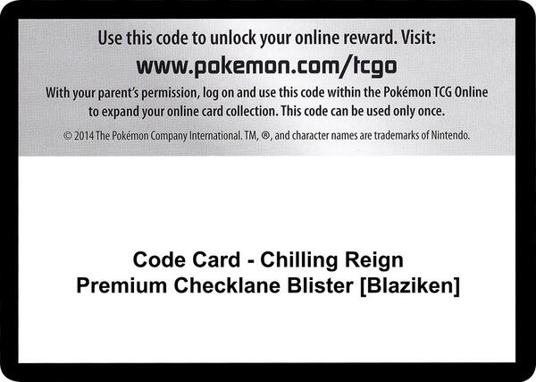 Code Card - Chilling Reign Premium Checklane Blister [Blaziken]