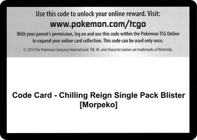 Code Card - Chilling Reign Single Pack Blister [Morpeko]