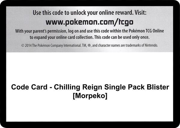 Code Card - Chilling Reign Single Pack Blister [Morpeko]