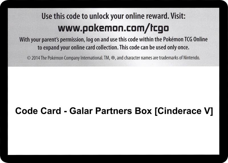 Code Card - Galar Partners Box [Cinderace V]  from SWSH01: Sword & Shield Base Set