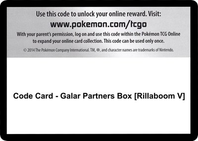 Code Card - Galar Partners Box [Rillaboom V]