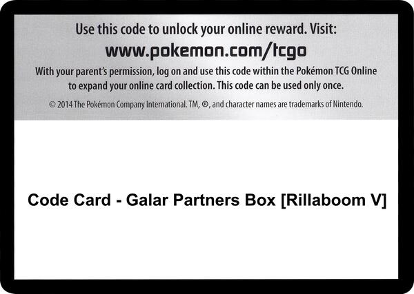 Code Card - Galar Partners Box [Rillaboom V]
