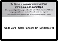 Code Card - Galar Partners Tin [Cinderace V] from SWSH01: Sword & Shield Base Set Pokemon card image